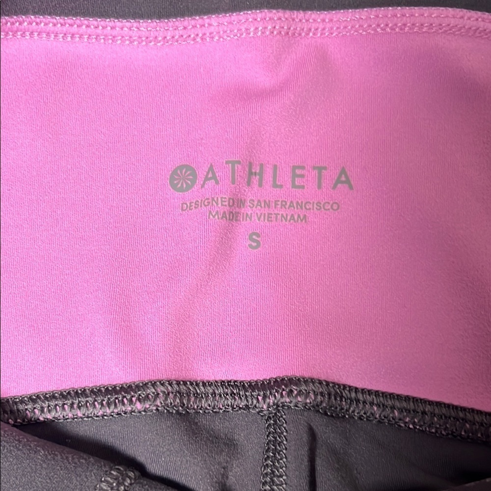Athleta Leggings Charcoal and Lavender/Pink Size Small
